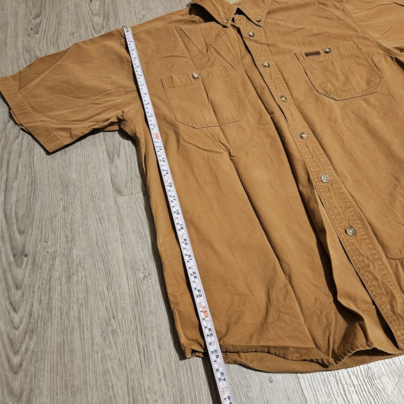 Carhartt Tan Short Sleeve Button Down Shirt Men's Size Large - Picture 8 of 9